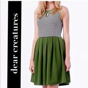 Modcloth Dear Creatures striped keyhole dress